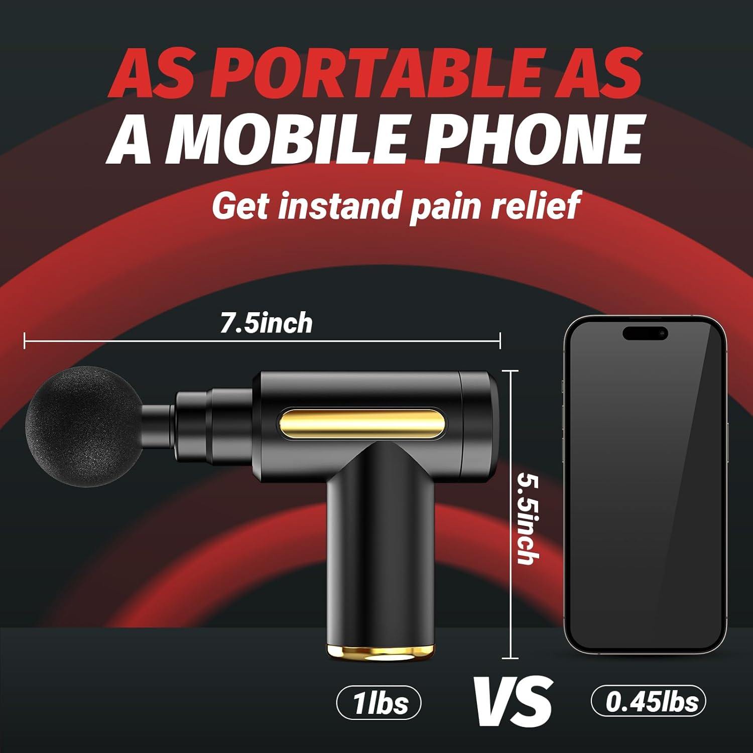 Portable Mini Muscle Massage Gun-Handheld Electric Deep Tissue Percussion Muscle Massager, Ultra Quiet Pain Relief Fascia Gun