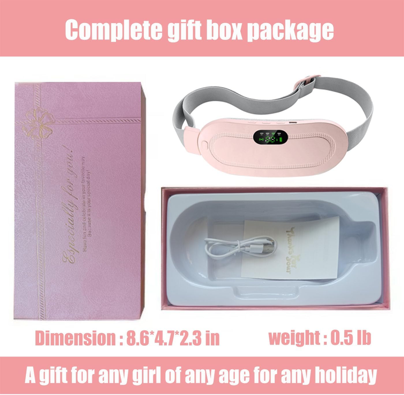 Electric Period Cramp Massager – Gentle Heating Pad for Quick Relief