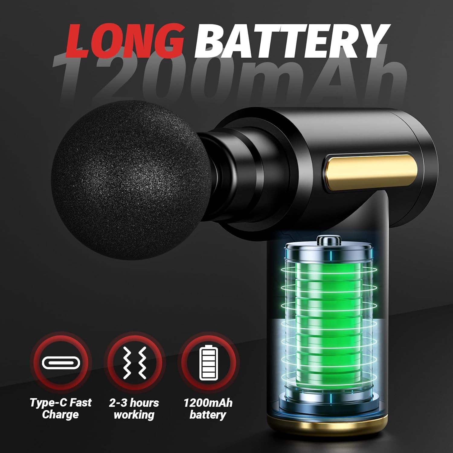 Portable Mini Muscle Massage Gun-Handheld Electric Deep Tissue Percussion Muscle Massager, Ultra Quiet Pain Relief Fascia Gun