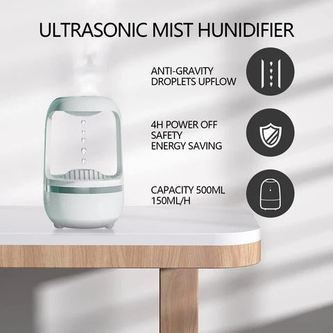 Anti Gravity Humidifier – Magical Floating Water Droplets with LED Light & Mist Maker