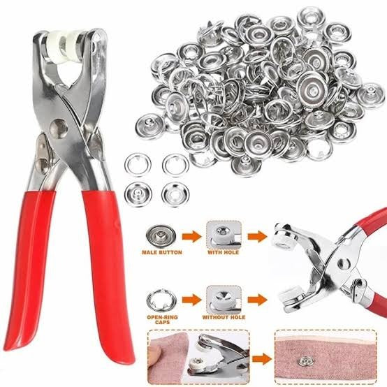 Metel Hand Plier Button Press Tool With 25 Buttons