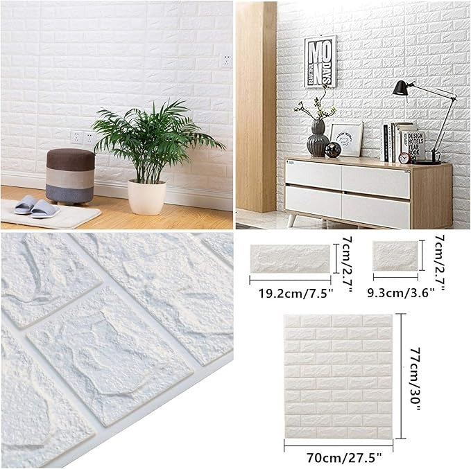 3D Brick Wall Sheets (Pack of 4)