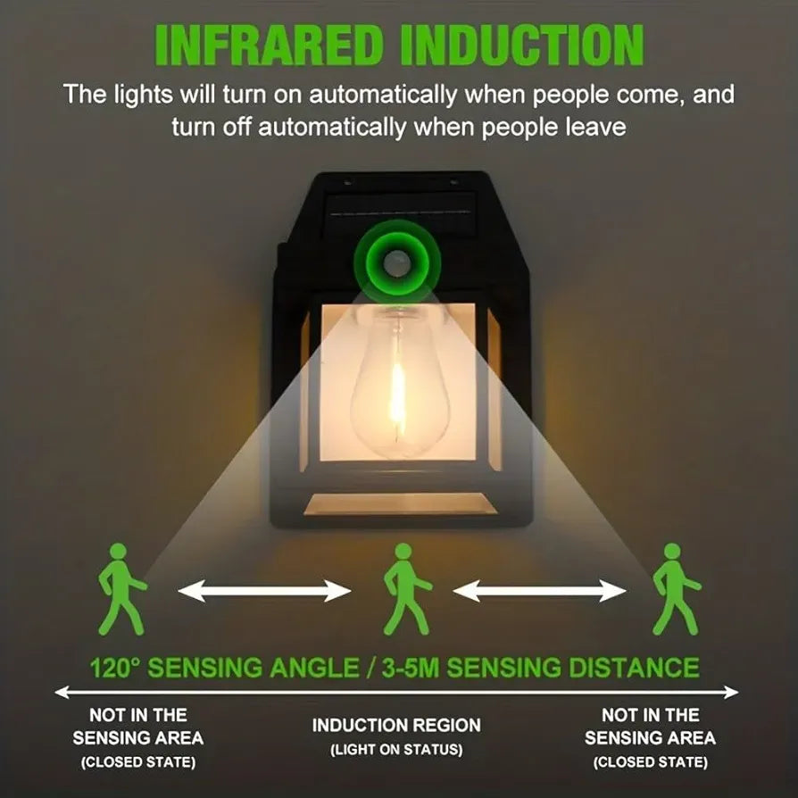 Single Bulb Solar Outdoor Wall Light